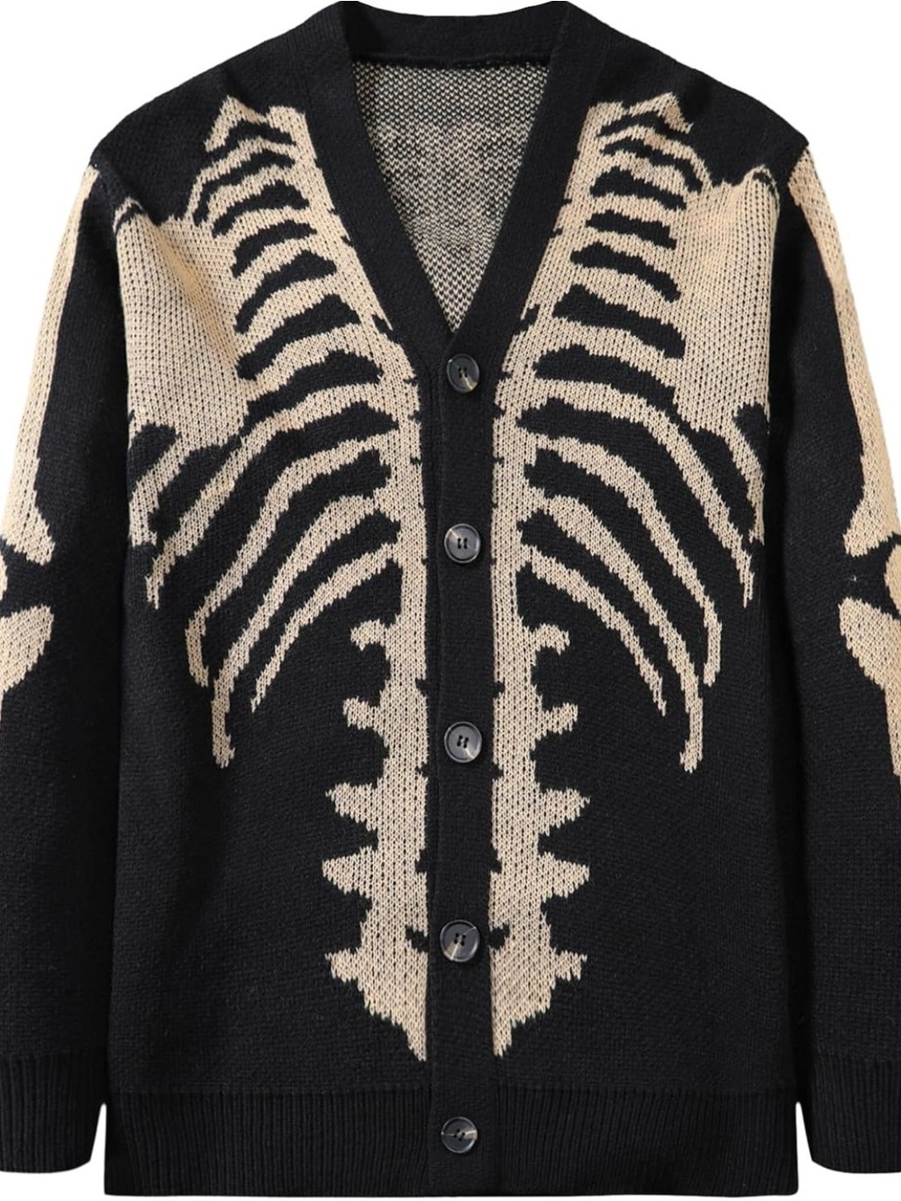 Unisex misfits skeleton knit cardigan bones Halloween goth